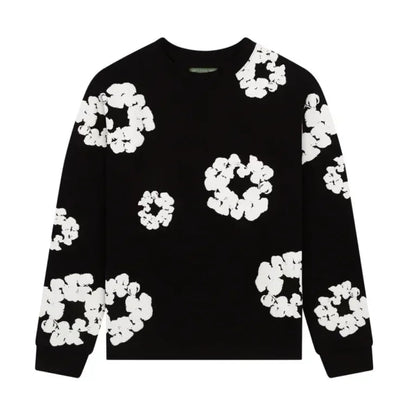 Denim Tears Long Sleeve Cotton Wreath T-shirt Black - Afewvibe