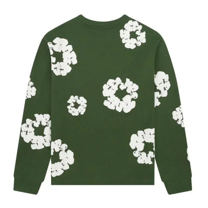 Denim Tears Long Sleeve CottonWreath T-shirt Green - Afewvibe