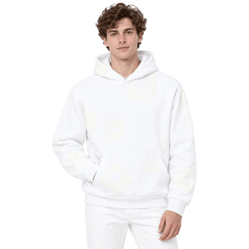 Denim Tears Mono Cotton Wreath Sweatshirt White - AFewVibe