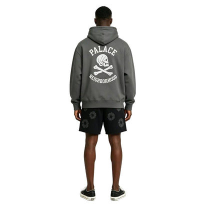 Denim Tears Mono Wreath Sweatshorts Black - AFewVibe