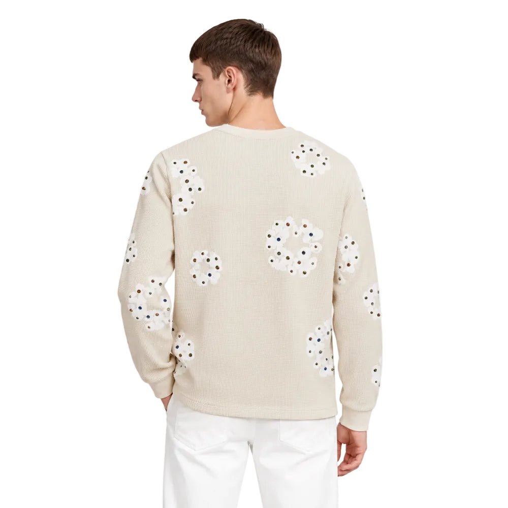Denim Tears Rhinestone Wreath Thermal Oatmeal - AFewVibe