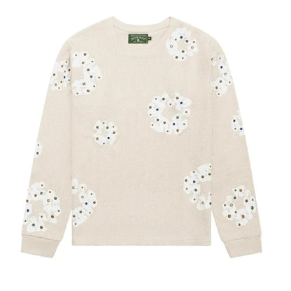 Denim Tears Rhinestone Wreath Thermal Oatmeal - Afewvibe