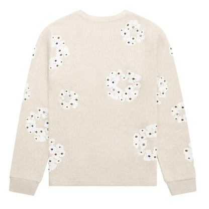 Denim Tears Rhinestone Wreath Thermal Oatmeal - Afewvibe
