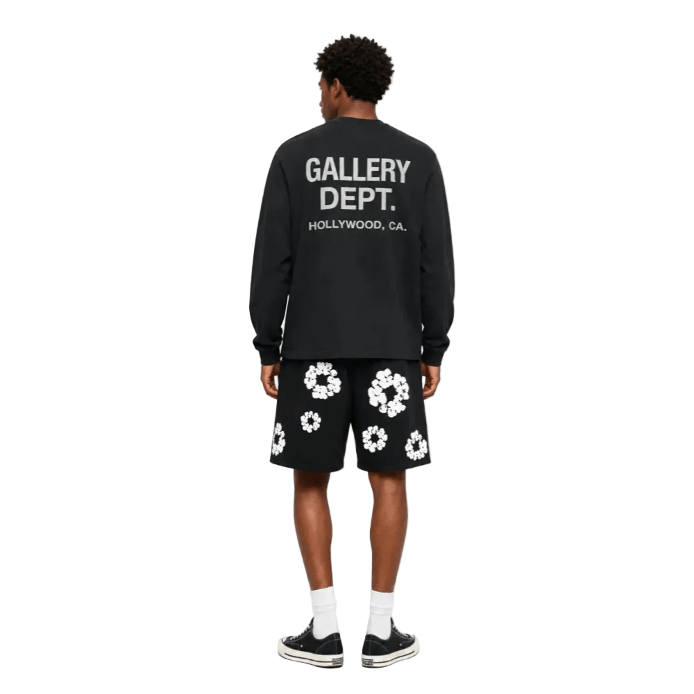 Denim Tears The Cotton Wreath Shorts Black - AFewVibe