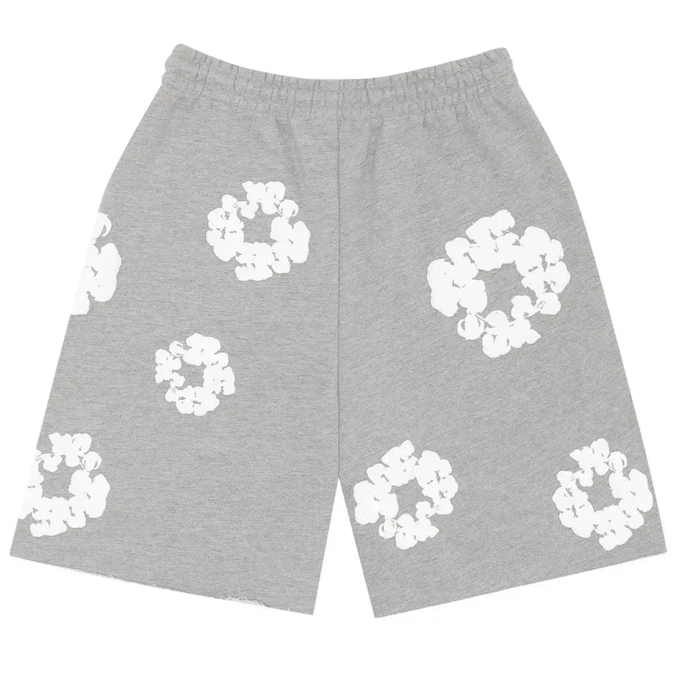 Denim Tears The Cotton Wreath Shorts Grey - Afewvibe