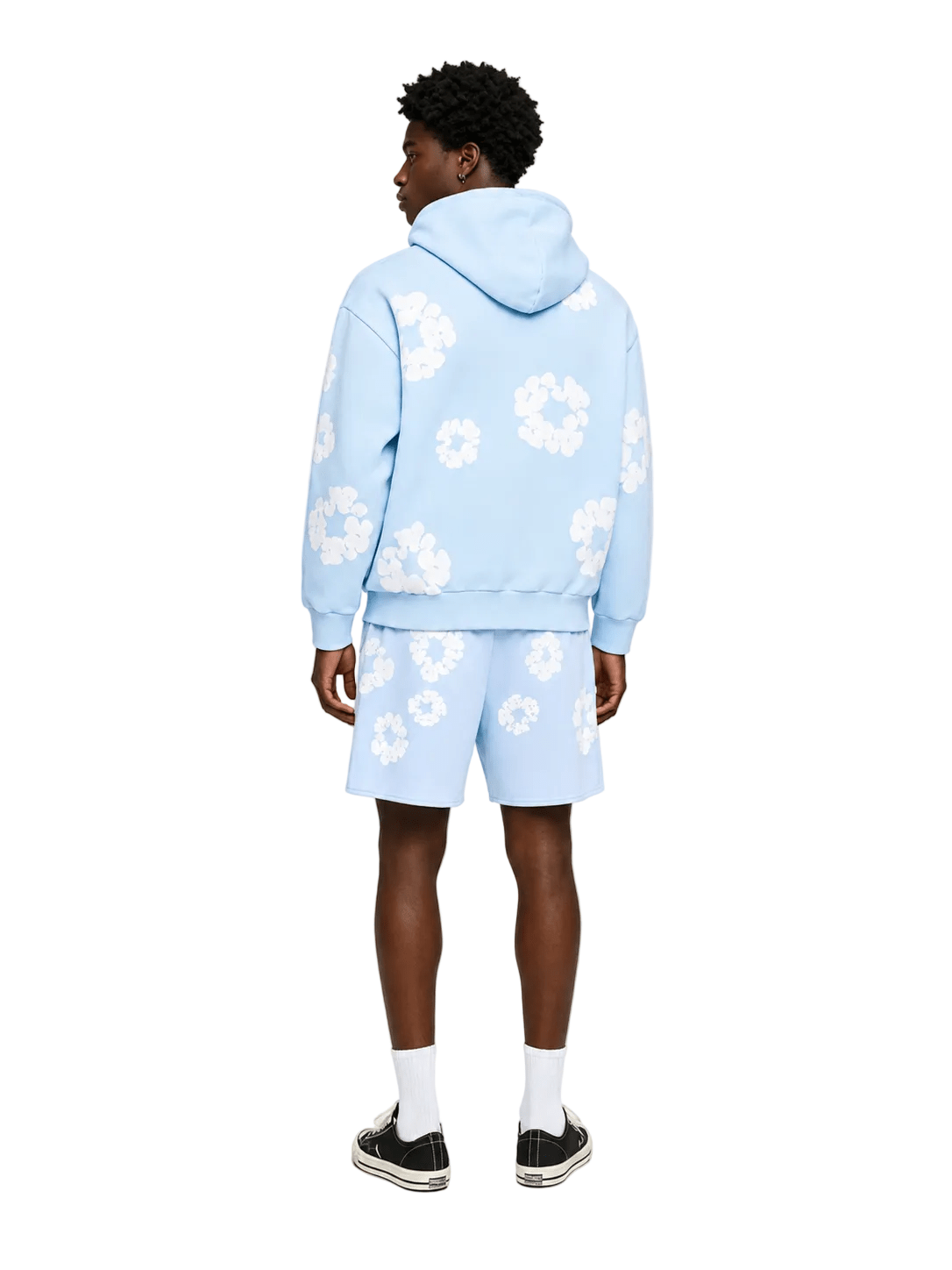 Denim Tears The Cotton Wreath Sweat Shorts Powder Blue - AFewVibe