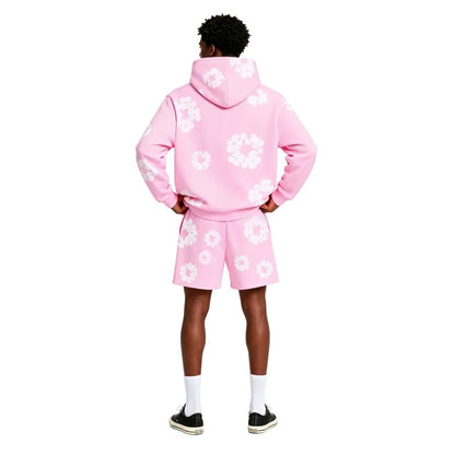 Denim Tears The Cotton Wreath Sweat Shorts Powder Pink - AFewVibe