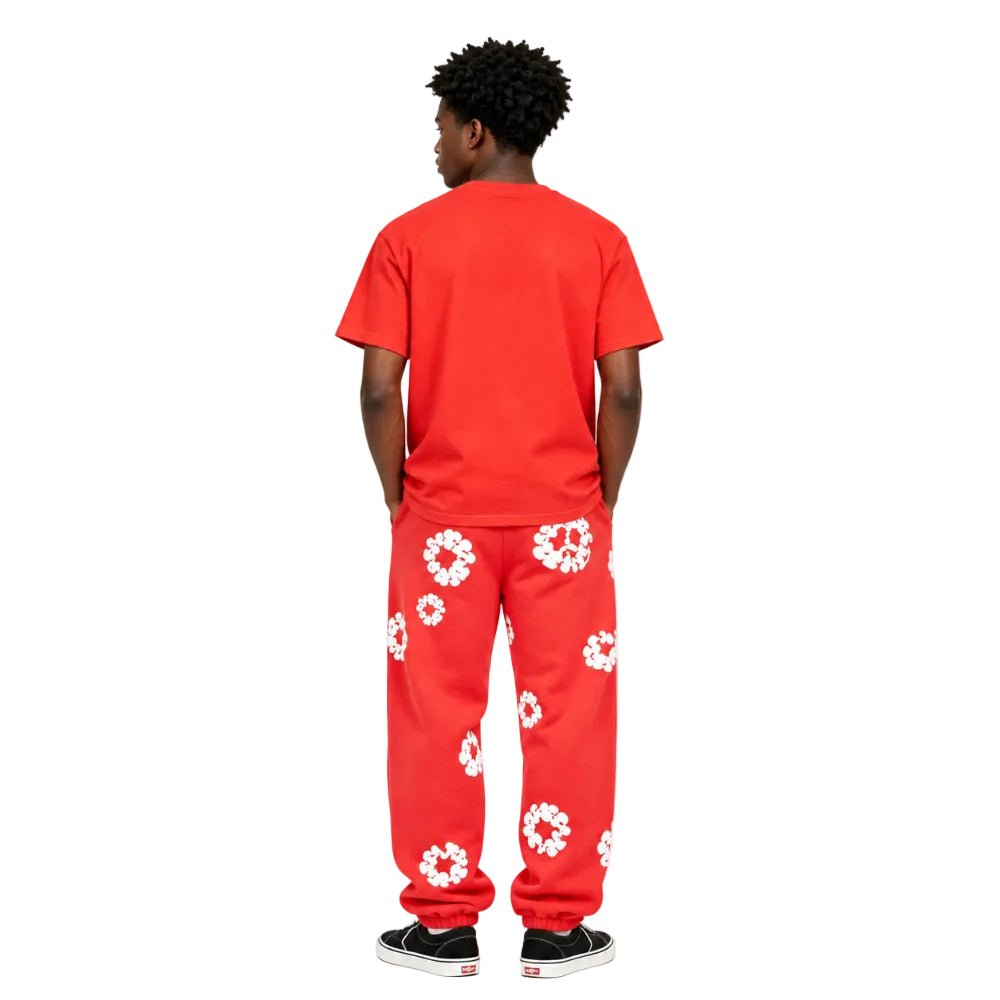 Denim Tears The Cotton Wreath Sweatpant Red - AFewVibe