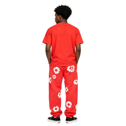 Denim Tears The Cotton Wreath Sweatpant Red - AFewVibe
