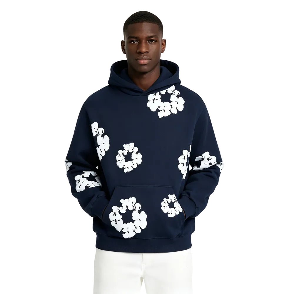 Denim Tears The Cotton Wreath Sweatshirt Navy - AFewVibe