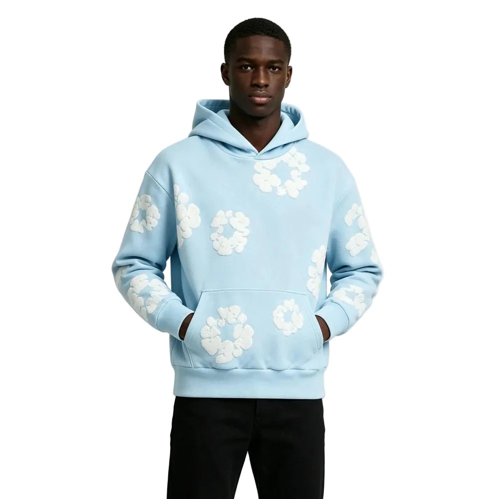 Denim Tears The Cotton Wreath Sweatshirt Powder Blue - AFewVibe