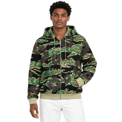 Denim Tears The Cotton Wreath Zip Sweatshirt Green Camo - AFewVibe