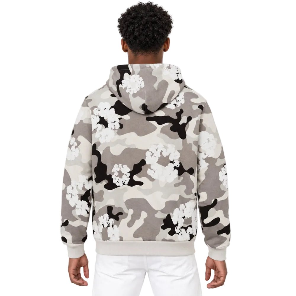 Denim Tears The Cotton Wreath Zip Sweatshirt White Camo - AFewVibe