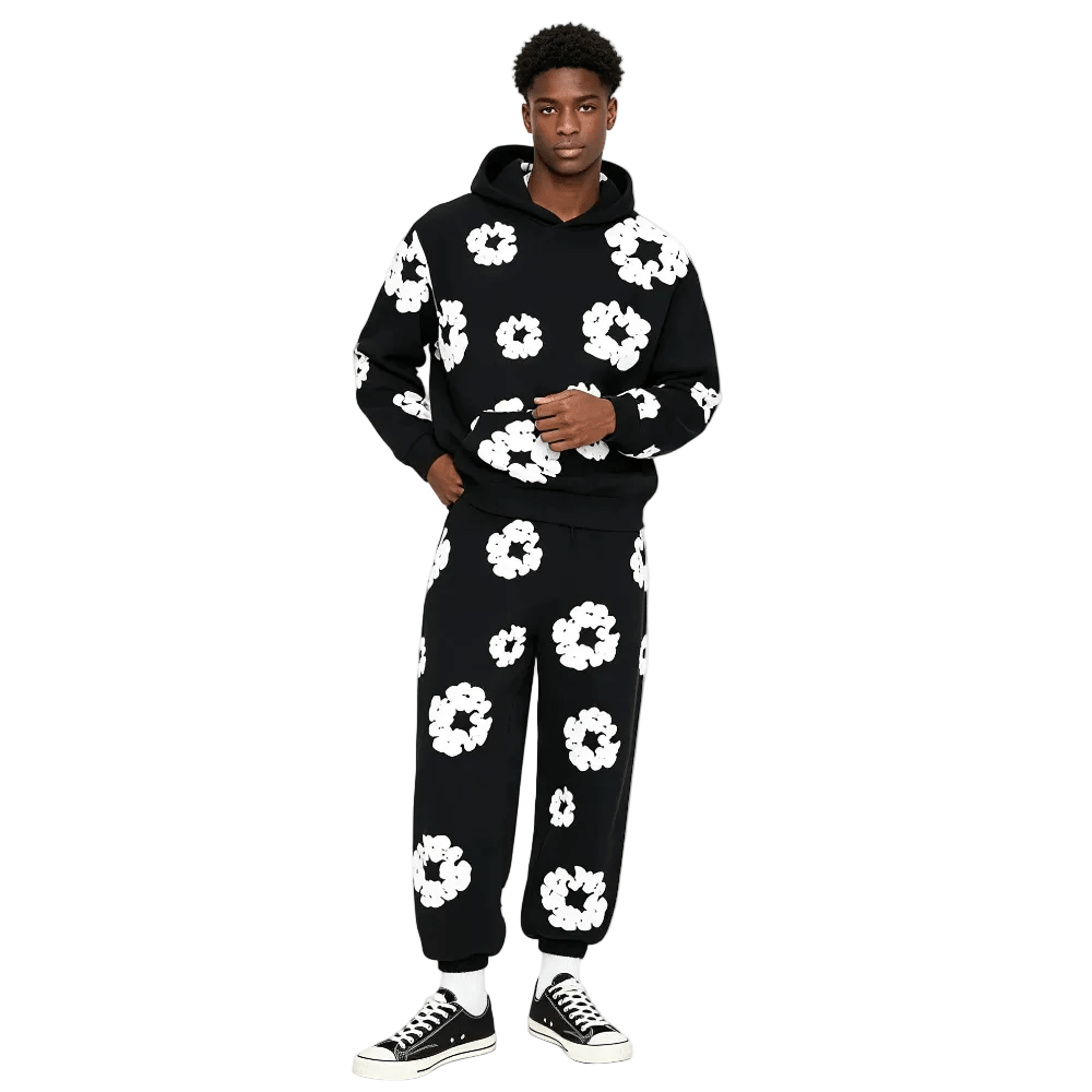 Denim Tears The Cottonwreath Sweatpants Black - AFewVibe