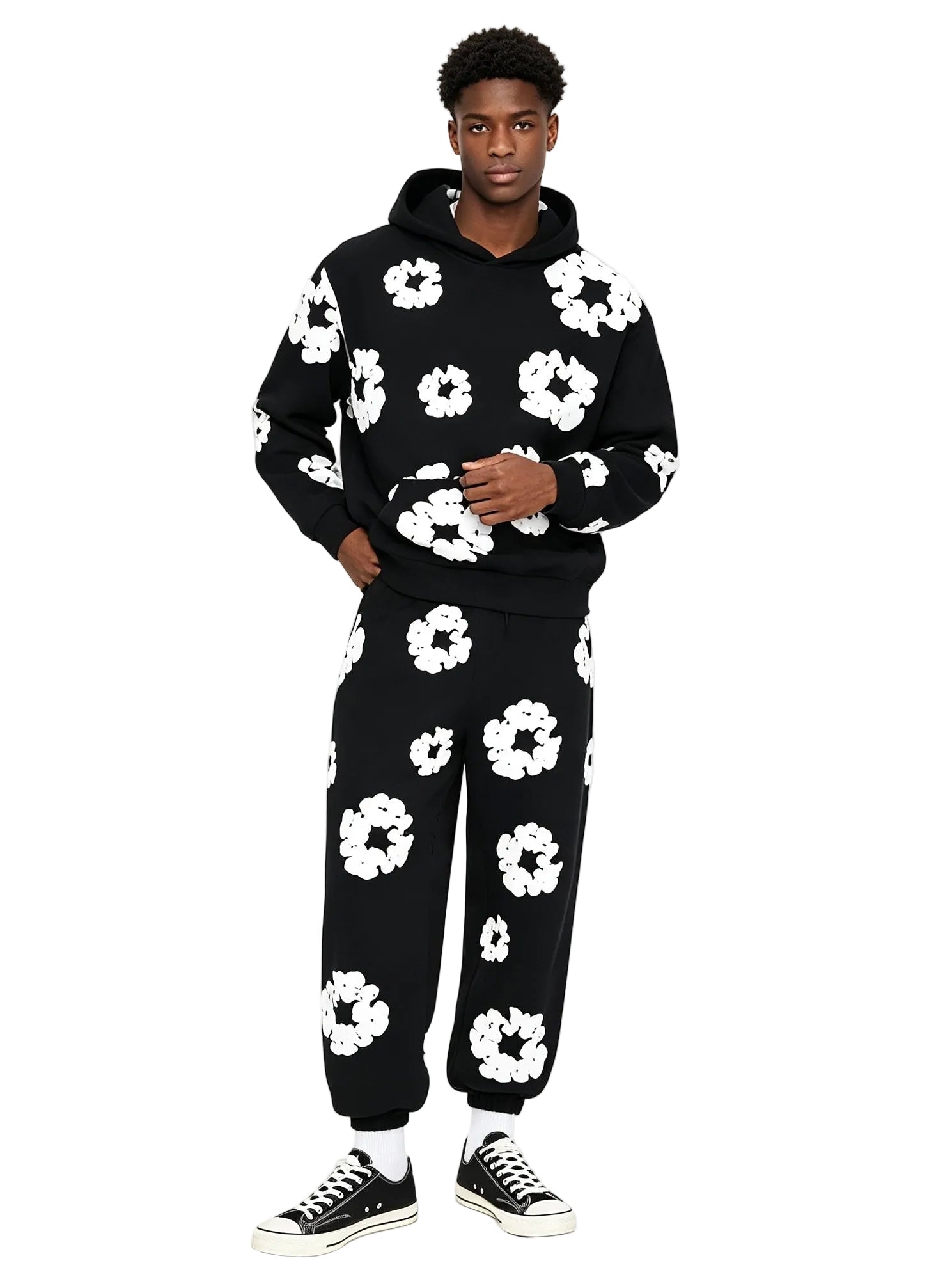 Denim Tears The Cottonwreath Sweatpants Black - AFewVibe
