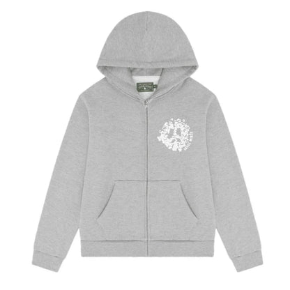 Denim Tears University Zip Hoodie Grey - Afewvibe
