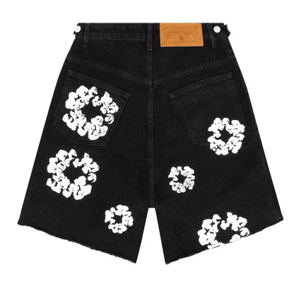 Denim Tears Wreath Jean Short Black - Afewvibe