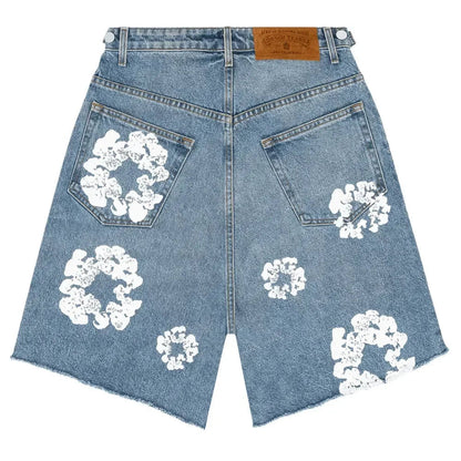 Denim Tears Wreath Jean Short Light Wash - Afewvibe