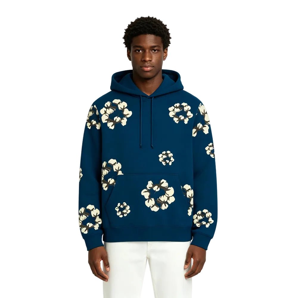 Denim Tears x CPFM Cactus Tears Wreath Hoodie Navy - AFewVibe