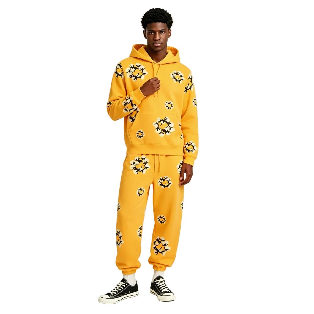 Denim Tears x CPFM Cactus Tears Wreath Sweatpants Yellow - AFewVibe