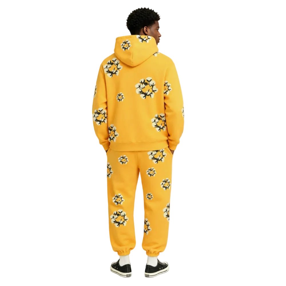 Denim Tears x CPFM Cactus Tears Wreath Sweatpants Yellow - AFewVibe
