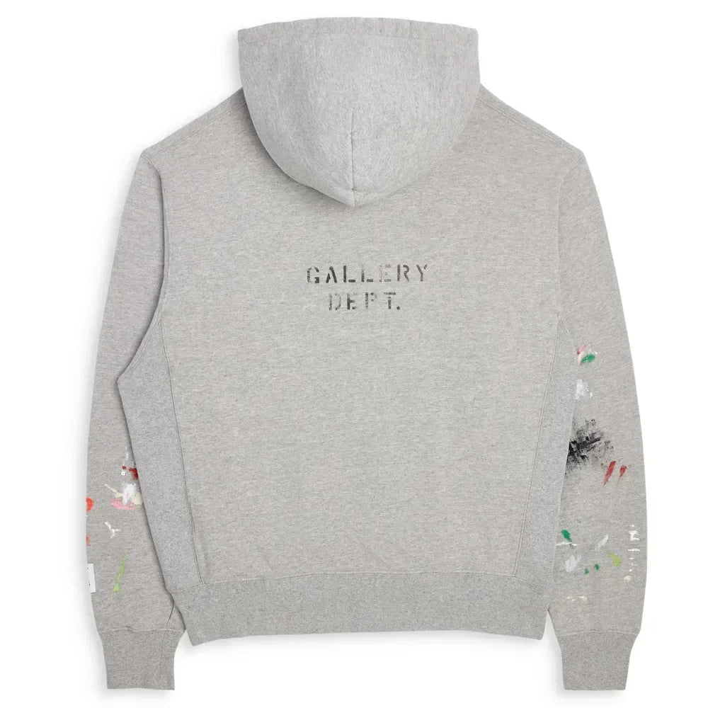DEPT LOGO PAINTED HOODIE Heather Grey - Afewvibe
