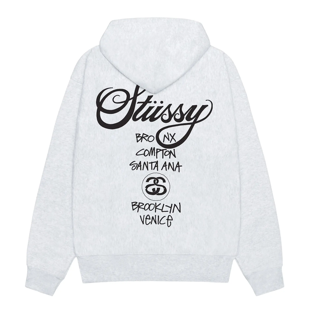 Stussy World Tour Hoodie Ash Heather 