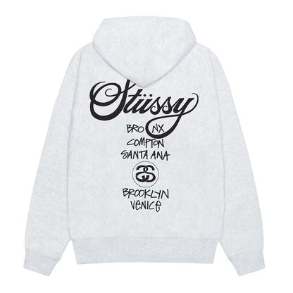 Stussy World Tour Hoodie Ash Heather 