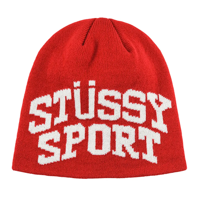 Stussy Sport Jacquard Skullcap Beanie Red