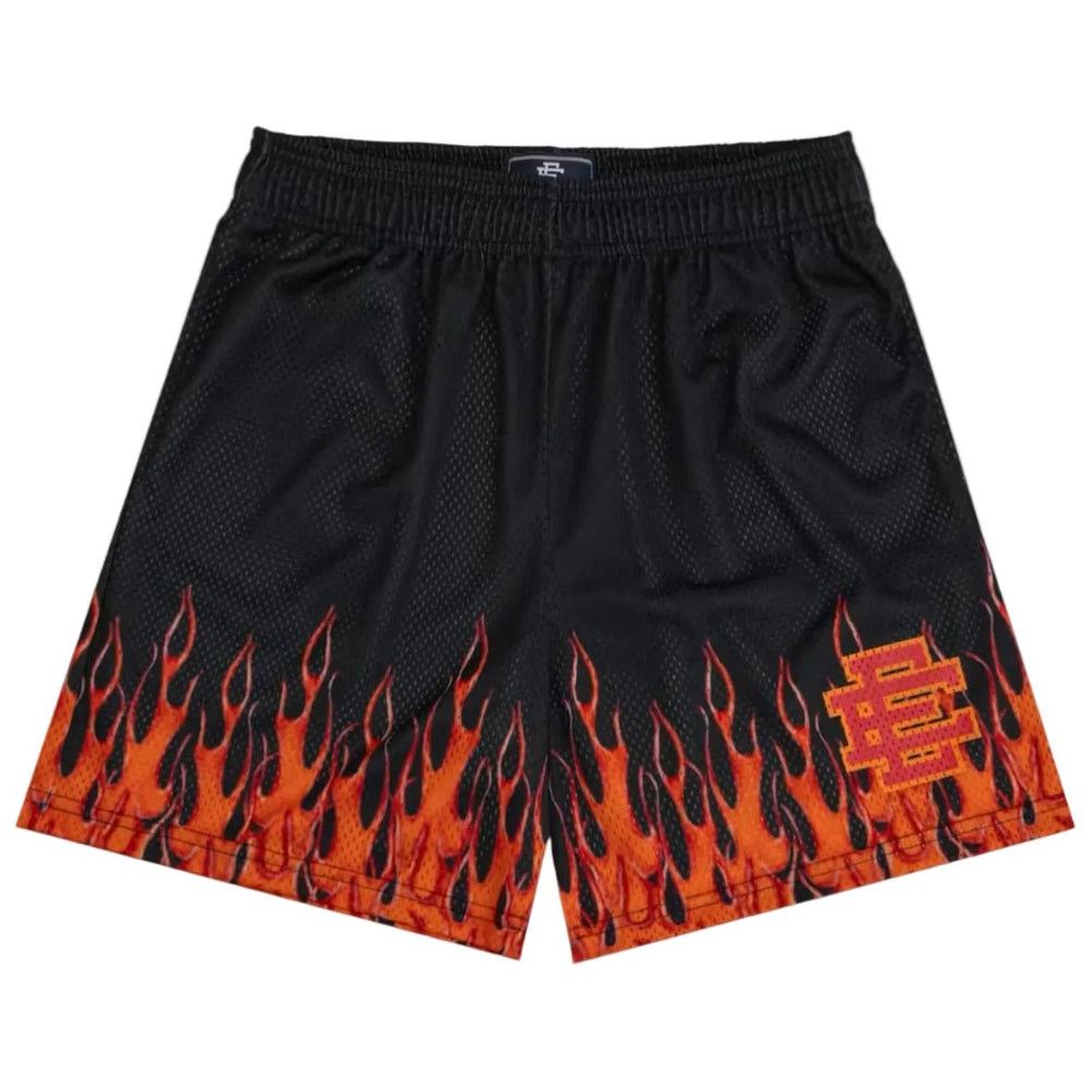 Eric Emanuel EE Basic Core Burning Flames Short Black Red - AFewVibe