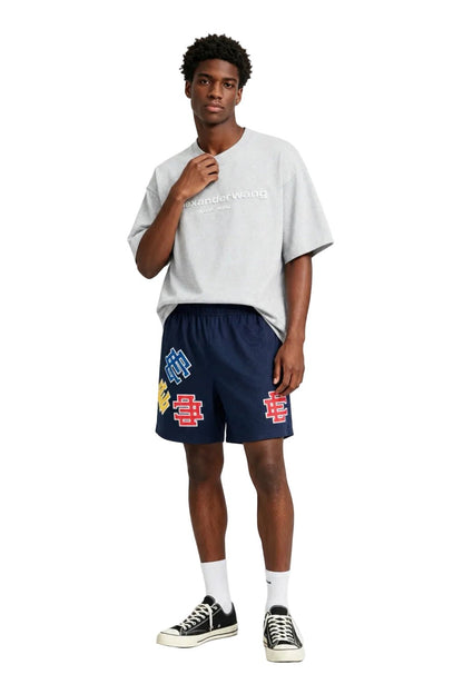 Eric Emanuel EE Basic Core Test Print Short Navy Test Print - AFewVibe