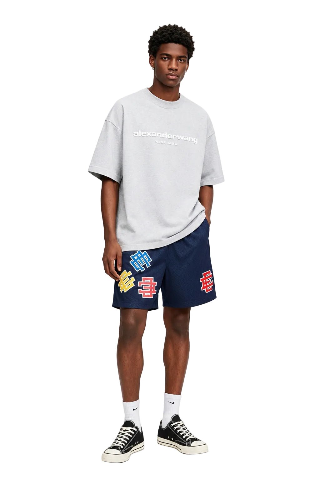 Eric Emanuel EE Basic Core Test Print Short Navy Test Print - AFewVibe