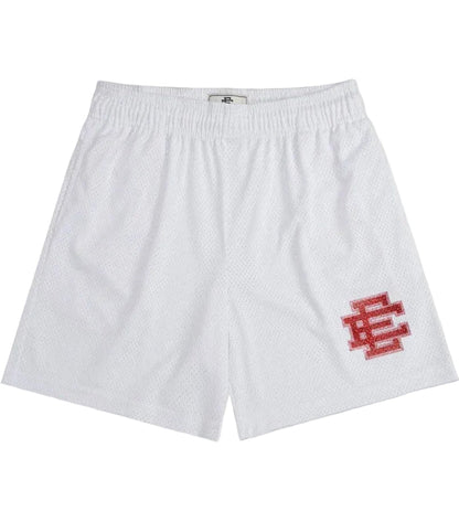 Eric Emanuel Men's Glitter Valentine's Basic Shorts White - AFewVibe