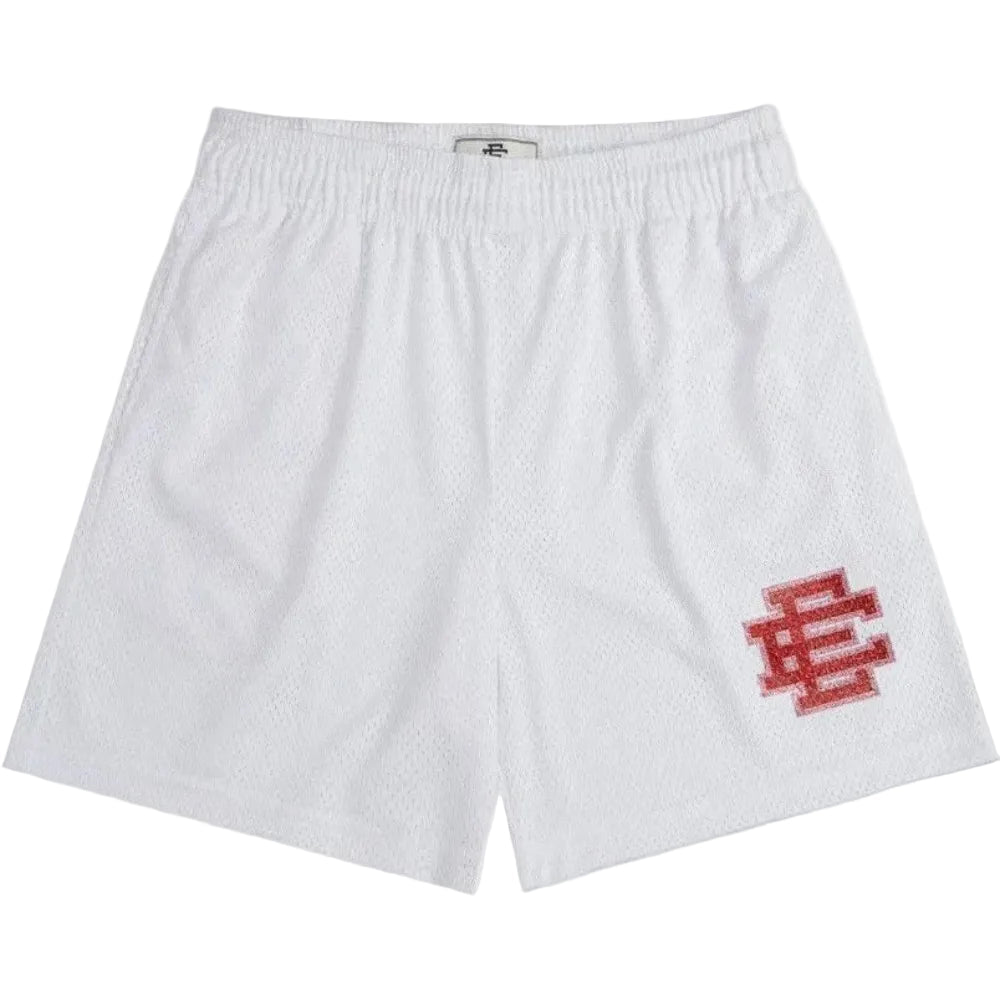 Eric Emanuel Men's Glitter Valentine's Basic Shorts White - AFewVibe
