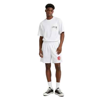 Eric Emanuel Men's Glitter Valentine's Basic Shorts White - AFewVibe