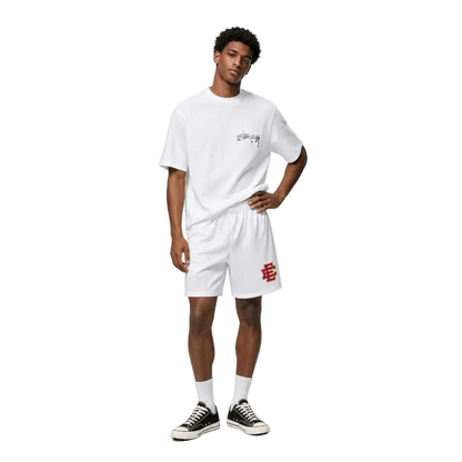 Eric Emanuel Men's Glitter Valentine's Basic Shorts White - AFewVibe