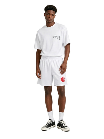 Eric Emanuel Men's Glitter Valentine's Basic Shorts White - AFewVibe