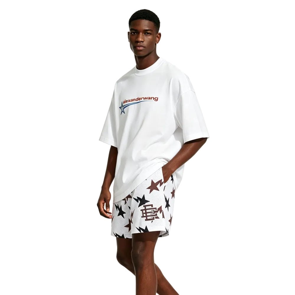 Eric Emanuel x BAPE EE Basic Core Short Cream Brown Navy - Afewvibe