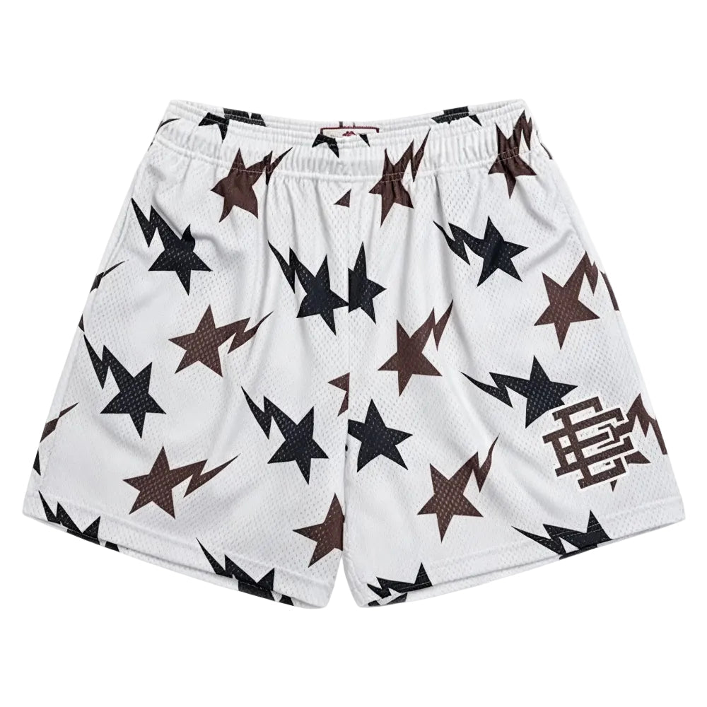 Eric Emanuel x BAPE EE Basic Core Short Cream Brown Navy - Afewvibe