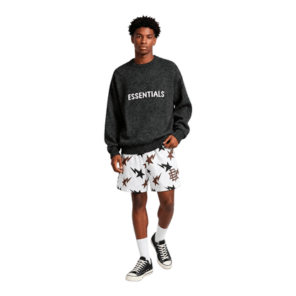 Eric Emanuel x BAPE EE Basic Core Short Cream Brown Navy - AFewVibe