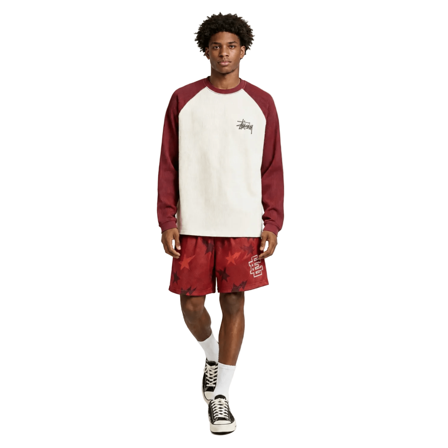 Eric Emanuel x BAPE EE Basic Core Short Red - AFewVibe