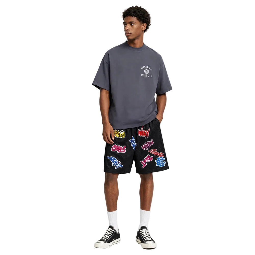 Eric Emanuel x Matty Boy EE Shorts Black/Blue - AFewVibe