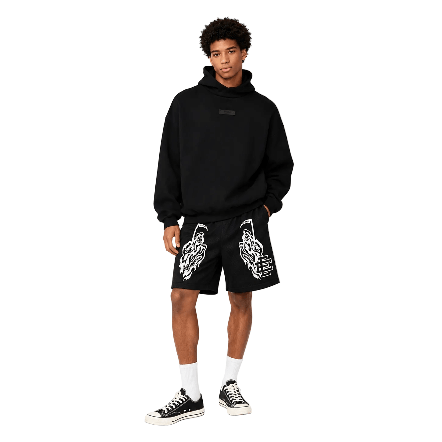 Eric Emanuel x Warren Lotas Short Black White - AFewVibe