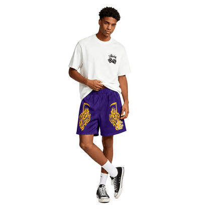 Eric Emanuel x Warren Lotas Short Purple Yellow - AFewVibe
