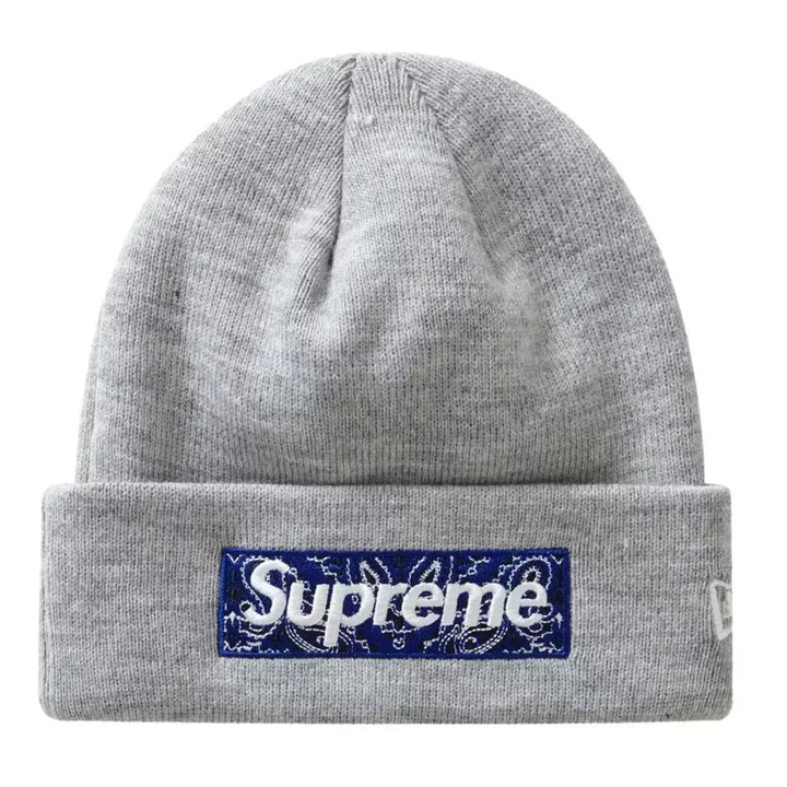 Supreme New Era Box Logo Beanie FW19 Heather Grey - AFV Clothes