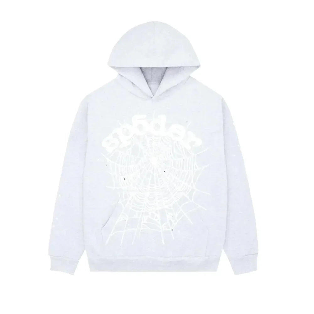 Sp5der OG Web Hoodie Heather Grey - AFV Clothes