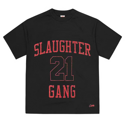 Corteiz x Slaughter Gang 21 Savage Mesh T-shirt Black