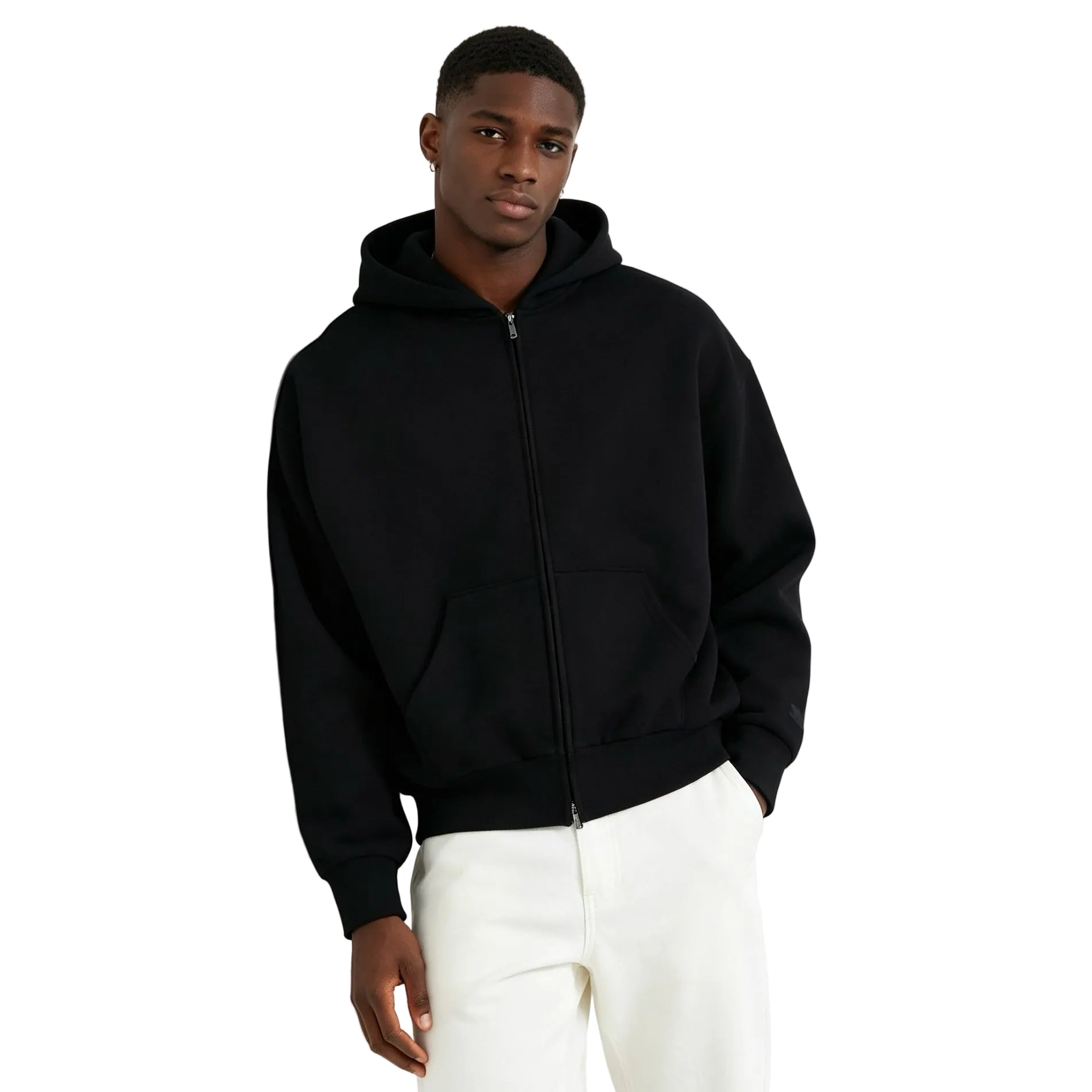 Fear of God Essentials Classic Full Zip-Up Hoodie Jet Black – AFewVibe