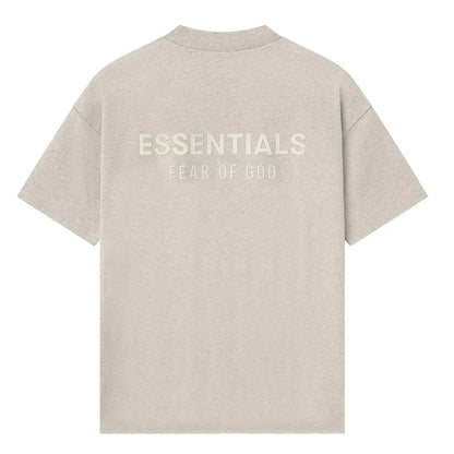 Fear of God Essentials Classic Short Sleeve Tee Heather Stone - Afewvibe