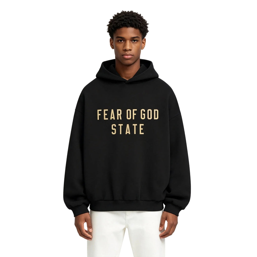 Fear Of God Essentials Fleece Hoodie Black FW24 - AFewVibe